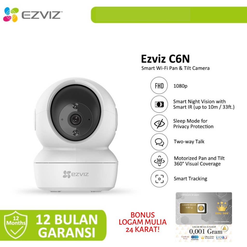 Smart  Camera cctv Ezviz C6N Smart Wifi Pan Tilt Camera 1080p Garansi Resmi