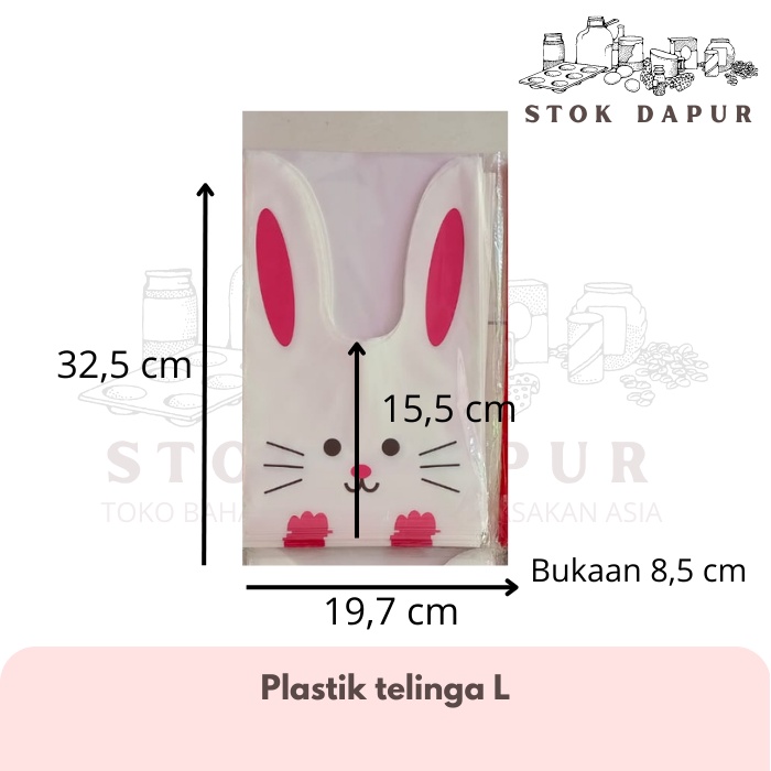 

Plastik kuping ukutran L untuk cookies dan goodiebag