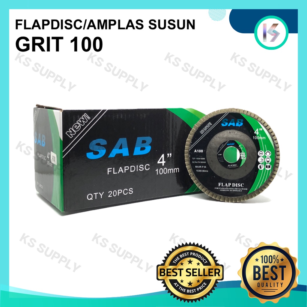 SAB Amplas Susun 4 Inch Grit 100 | SAB Flap Disc 4 Inch Grit 100