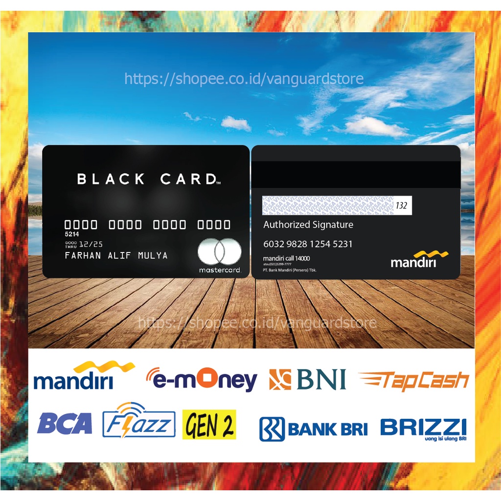 KARTU E MONEY E TOLL KARTU BLACK CARD MASTERCARD DEBIT CREDIT EMONEY MANDIRI FLAZZ BCA BNI TAPCASH BRIZZI BRI - 2 SISI