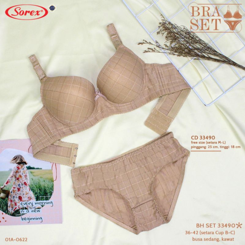 Bra BH Set Sorex 33490 Kawat Busa Sedang (Cup B-C)