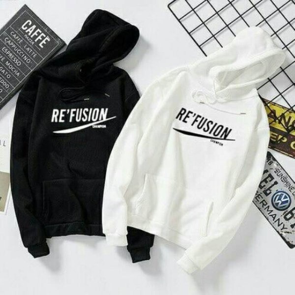 Jaket Sweater Hoodie Re'fusion Putih