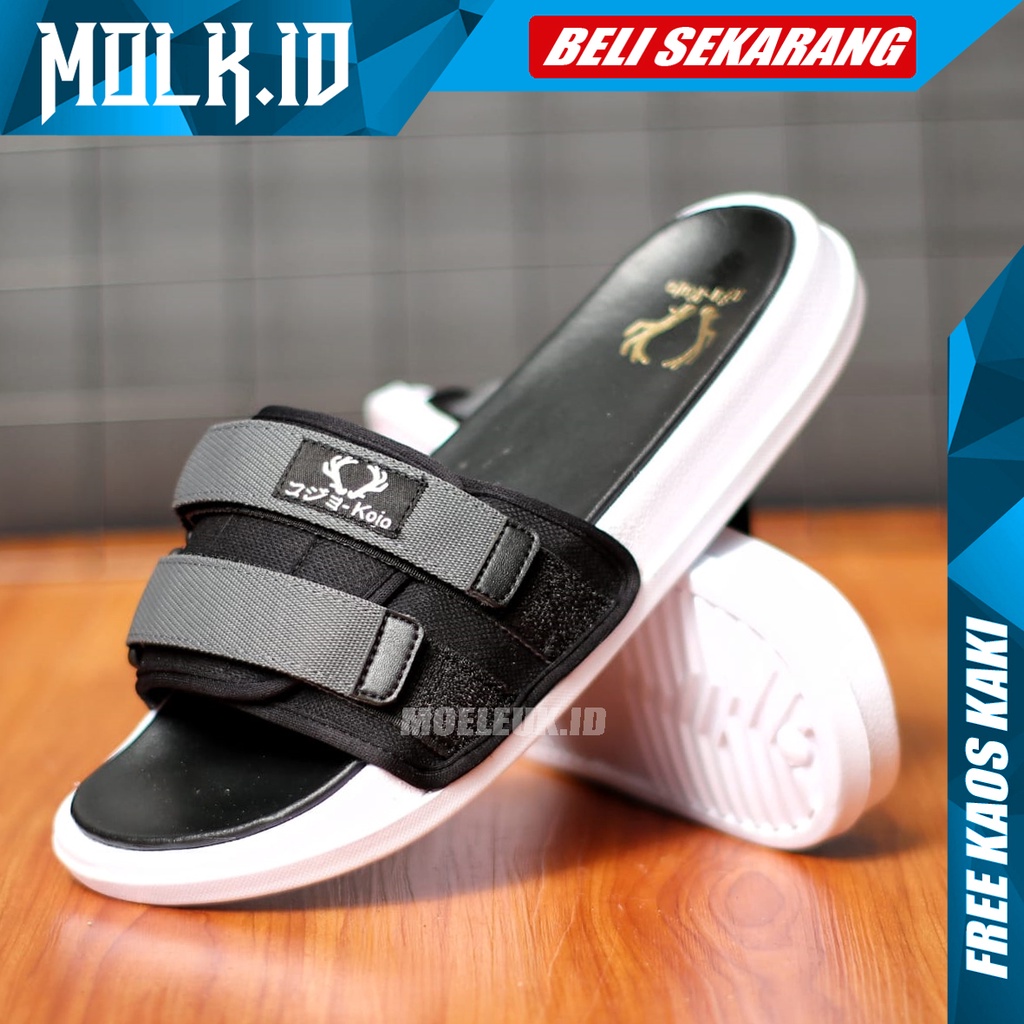 MOLK Sendal Pria Slide Distro Original Kekinian Sandal Cowok Trendy Simple Murah Anti Slip