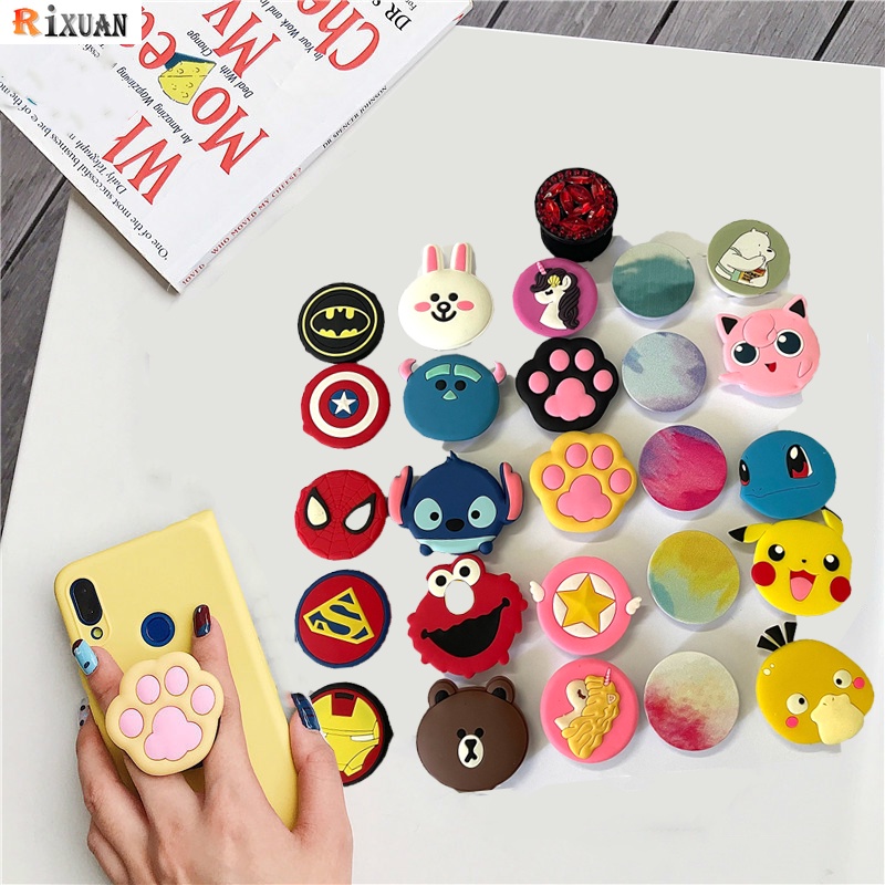 Universal Stand Holders 3D Lucu Kartun Lipat Finger Grip Phone Holder Bracket Untuk Semua Ponsel Pintar RIXUAN