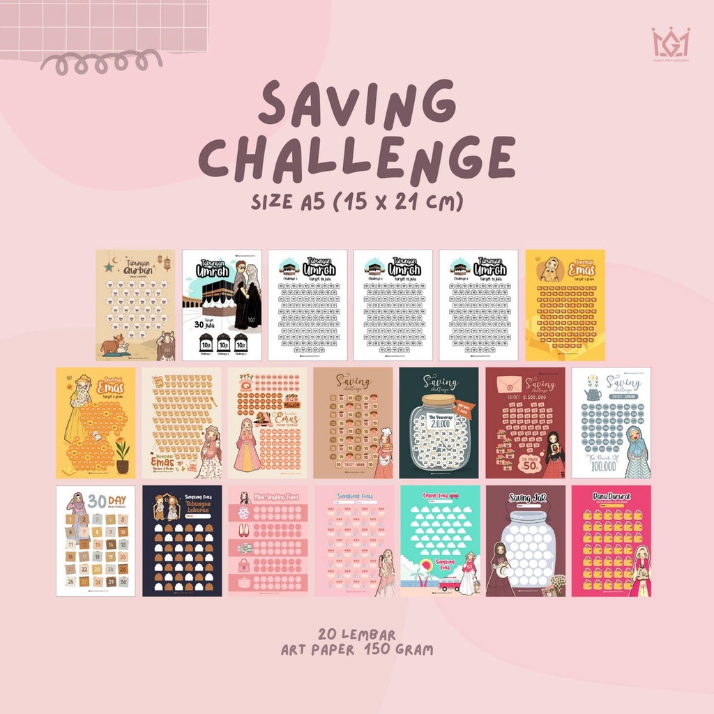 

GANCI UNYU MUSLIMAH KERTAS, STIKER SAVING CHALENGE