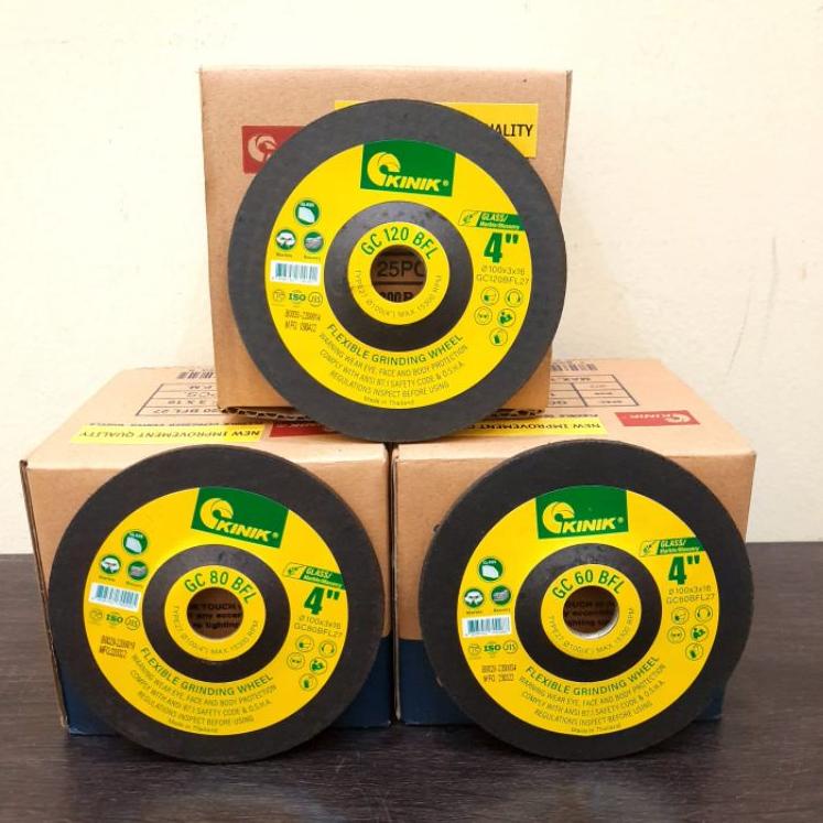 ORIGINAL% KINIK BATU GERINDA FLEXIBLE GC 60, 100, 120 BATU POLES FLEXIBLE 4 INCH ORIGINAL KINIK