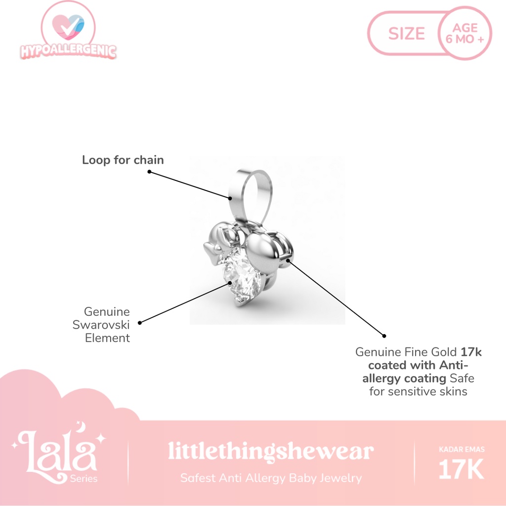 Liontin Lala Mouse White Gold - LP-LALA 0,82gr