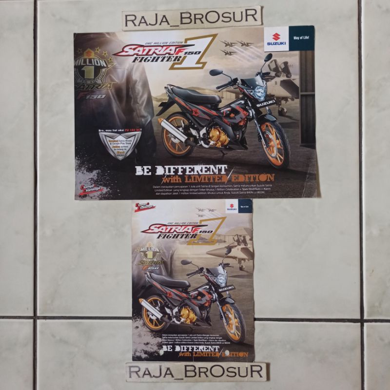 Poster brosur katalog flyer Suzuki Satria F 150/Satria F150/Satria FU One Million Edition Limited Ed