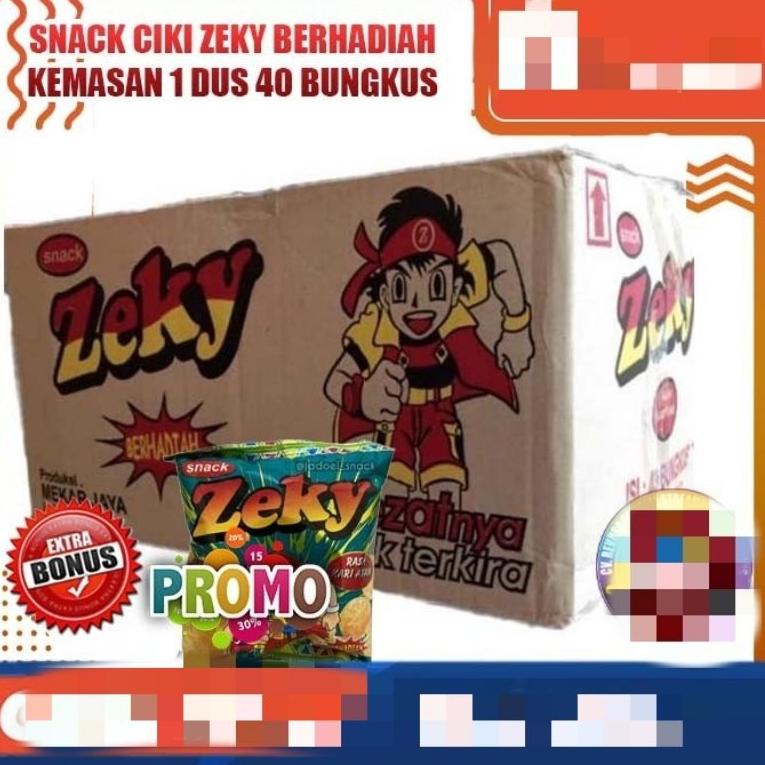 

Produk Terkini.. Snack Ciki Zeky Berhadiah_Kemasan 1 Dus Isi 40 Bungkus ZHT