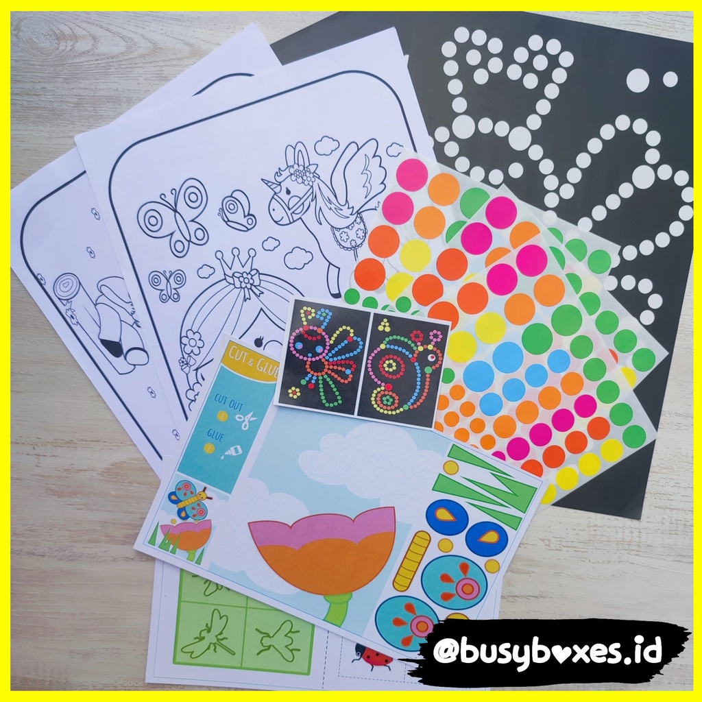 [busyboxes.id] Mainan Edukasi Aktivitas anak mainan montessori preschool Menempel Sticker seri capung