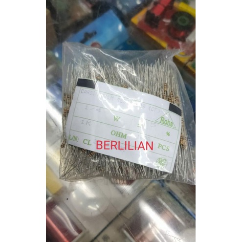 Resistor 1K ohm 1/4watt jual per/1000pcs Carbon Filem