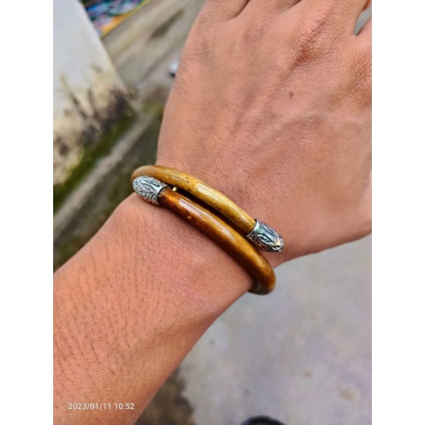 Gelang akar bahar tali arus kuning super (engsel)