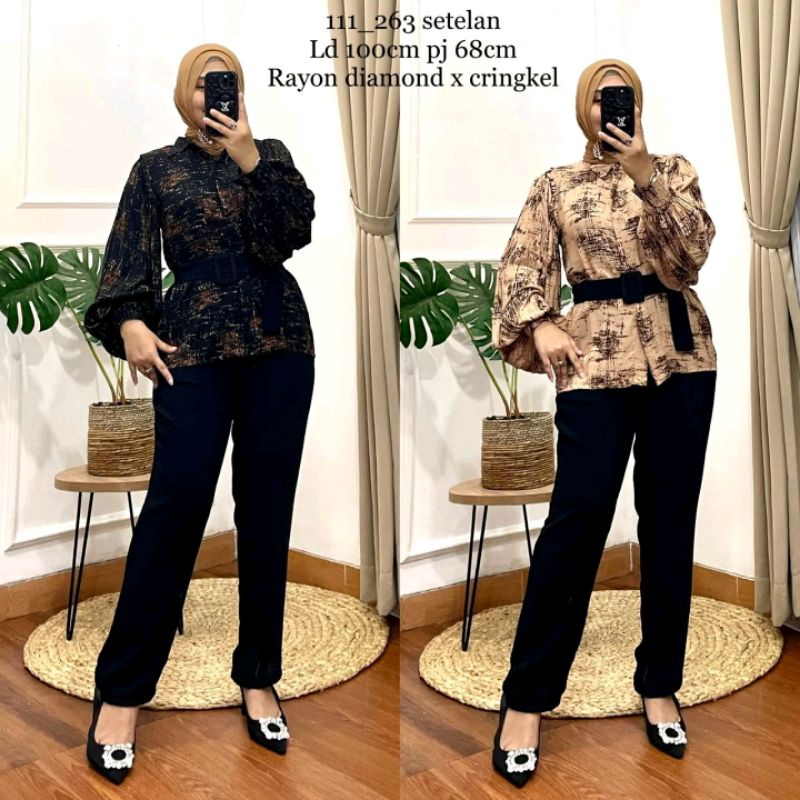 one set rayon mix Crinkle premium