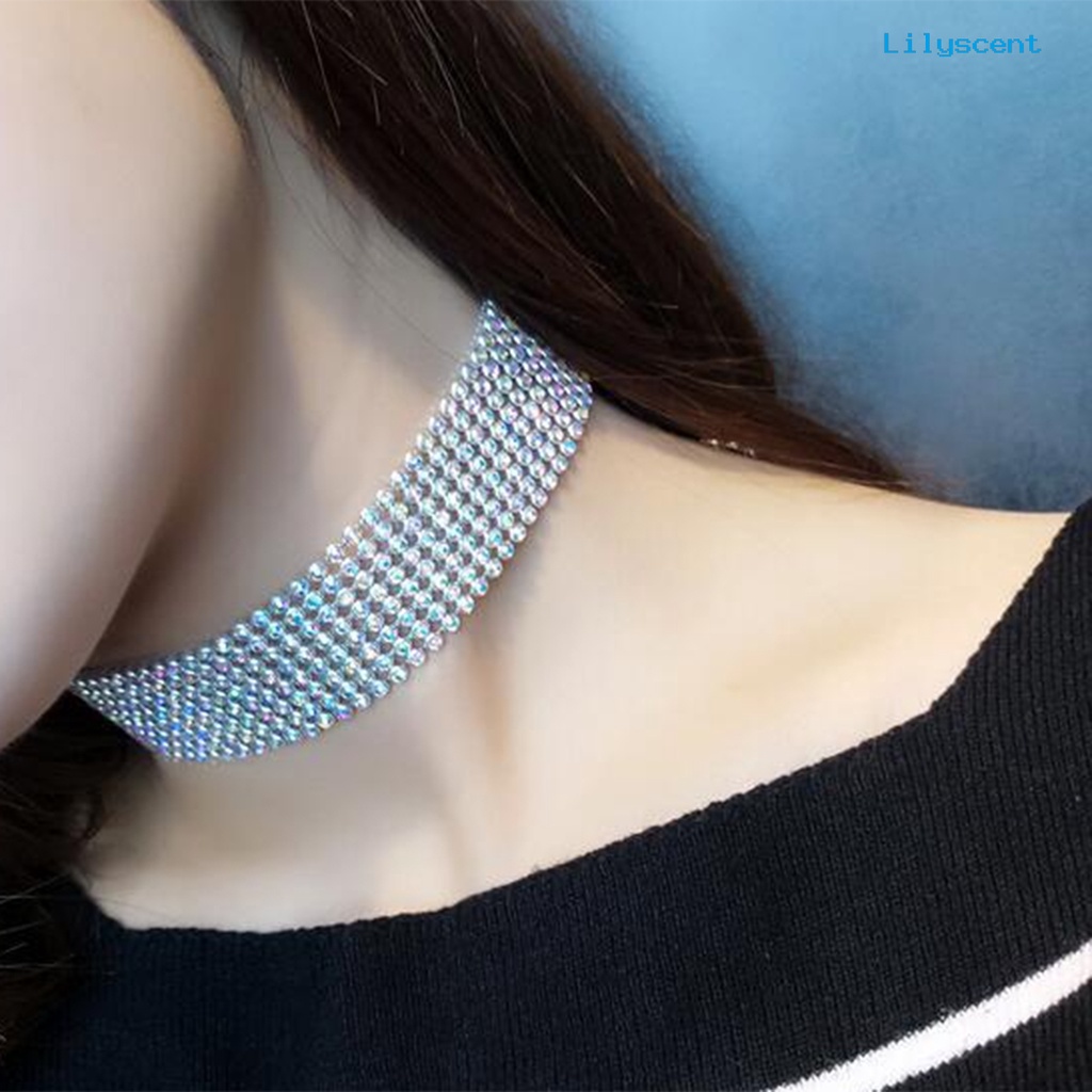 Ls Rantai Choker Pengerjaan Indah Semua Pertandingan Aluminium Eye-catching Berlebihan Wanita Klavikula Kalung Perhiasan Aksesori