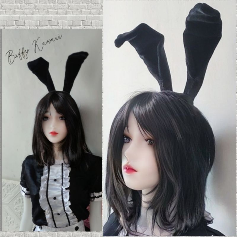 bando kelinci shimakaze playboy bunny girl headband usagi cosplay sexy costume halloween party rabbit black