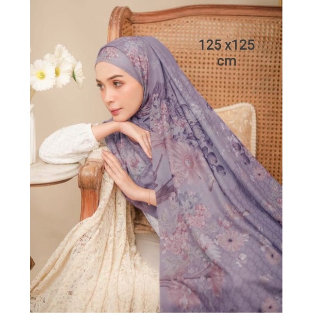 SALE HIJAB / SYARI DOMIAAA UNGU / COD / KERUDUNG VOAL MOTIF / SEGI EMPAT VOAL / JILBAB TERBARU / LAS