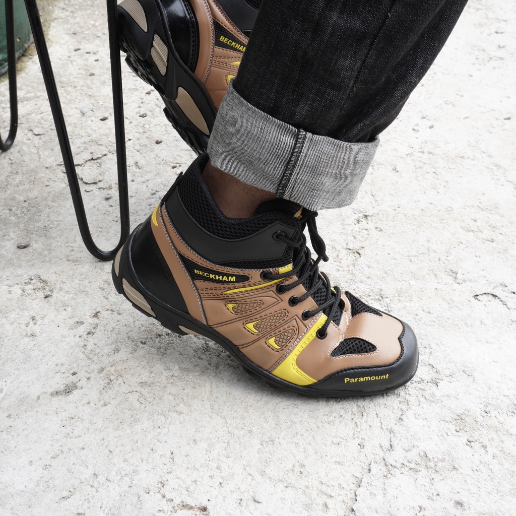 SEPATU SAFETY SEMI BOOTS PRIA KULIT TALI SAVETY BUT SEPTI TALI SEVTI TALI SEPTY TALI SEFTY SEPATU BOOTS UJUNG BESI