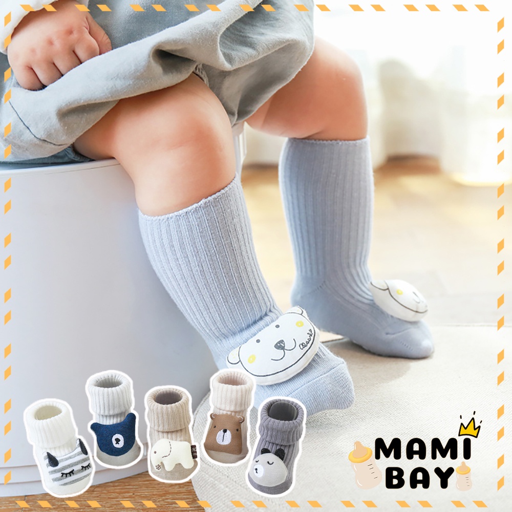 OKEYI Kaos Kaki Bayi Motif 3D/Kaos Kaki Panjang Bayi Anti Slip 0-12 Bulan