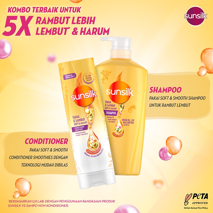 Sunsilk Shampoo Soft &amp; Smooth Activ-Infusion with Argan Oil Rambut 5X* Lebih Lembut 650ml