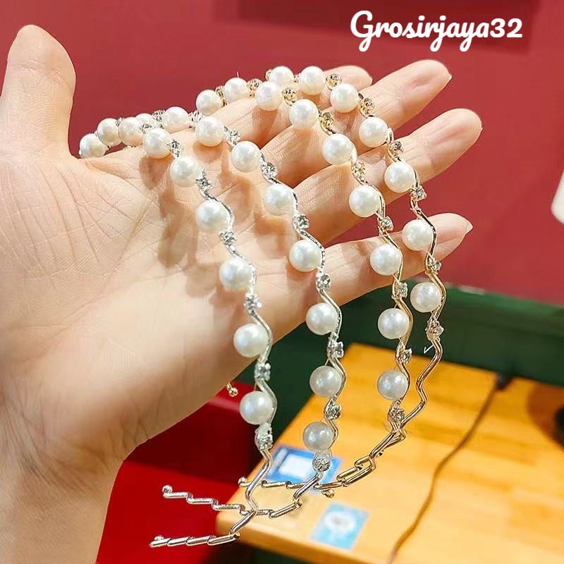 (GROSIRJAYA32) BANDO CLARA MUTIARA HEADBAND BANDO KOREA BANDO LOGAM GOLD SILVER PREMIUM BANDO MUTIARA ELEGAN GAYA KOREA IMPORT