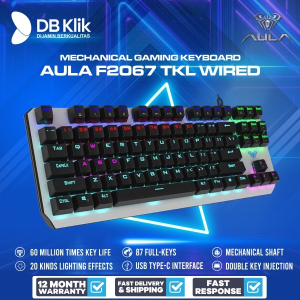 Keyboard Gaming Mechanical AULA F2067 TKL Wired - AULA F 2067