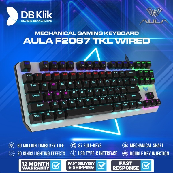 Keyboard Gaming Mechanical AULA F2067 TKL Wired - AULA F 2067