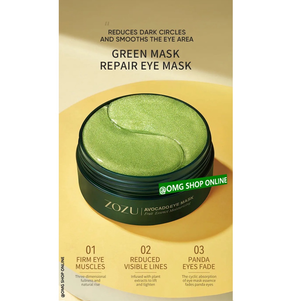 [NEW] Isi 60 Lembar Termurah !!! Masker Mata Collagen Zozu Avocado Smooth / Masker Mata Panda Kantung Masker Mata Untuk Tidur / Eye Mask Gold Collagen Untuk Leher Pipi Masker Wajah Glowing dan Putih Eye Serum Masker Organik Anti Kerut Aging Pelembab Wajah