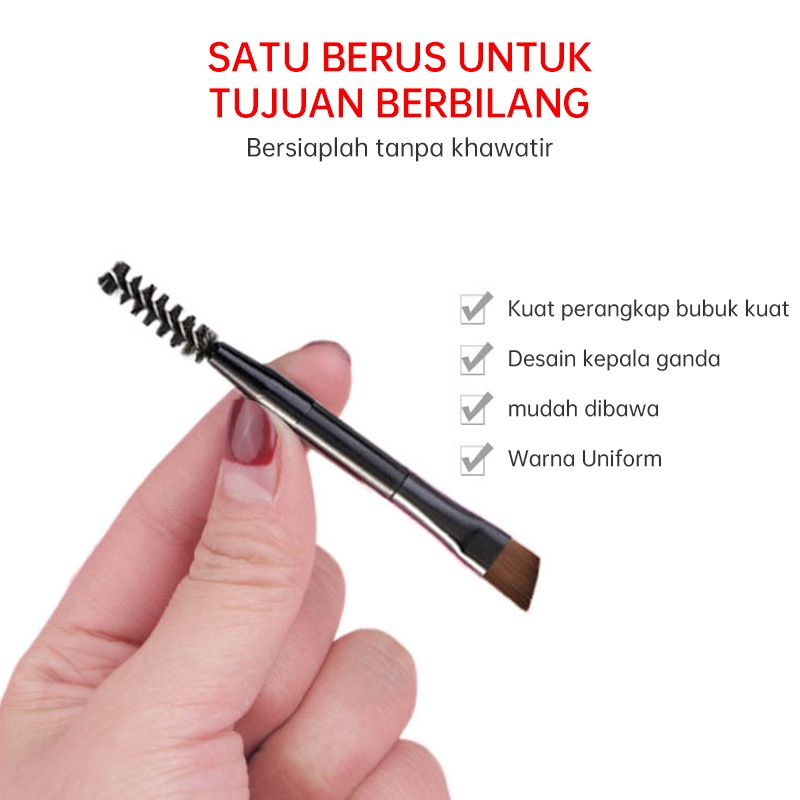 【COD】 2In1 Kuas Rias Make Up Brush Eyeshadow Eyebrow Bahan Lembut Makeup Beauty Eyebrow Brush Serbaguna Miring Garis Kepala Sikat Bulu Mata Keriting Alis Sapuan Spiral Grafting Alat Kecantikan Sikat Alis-CH