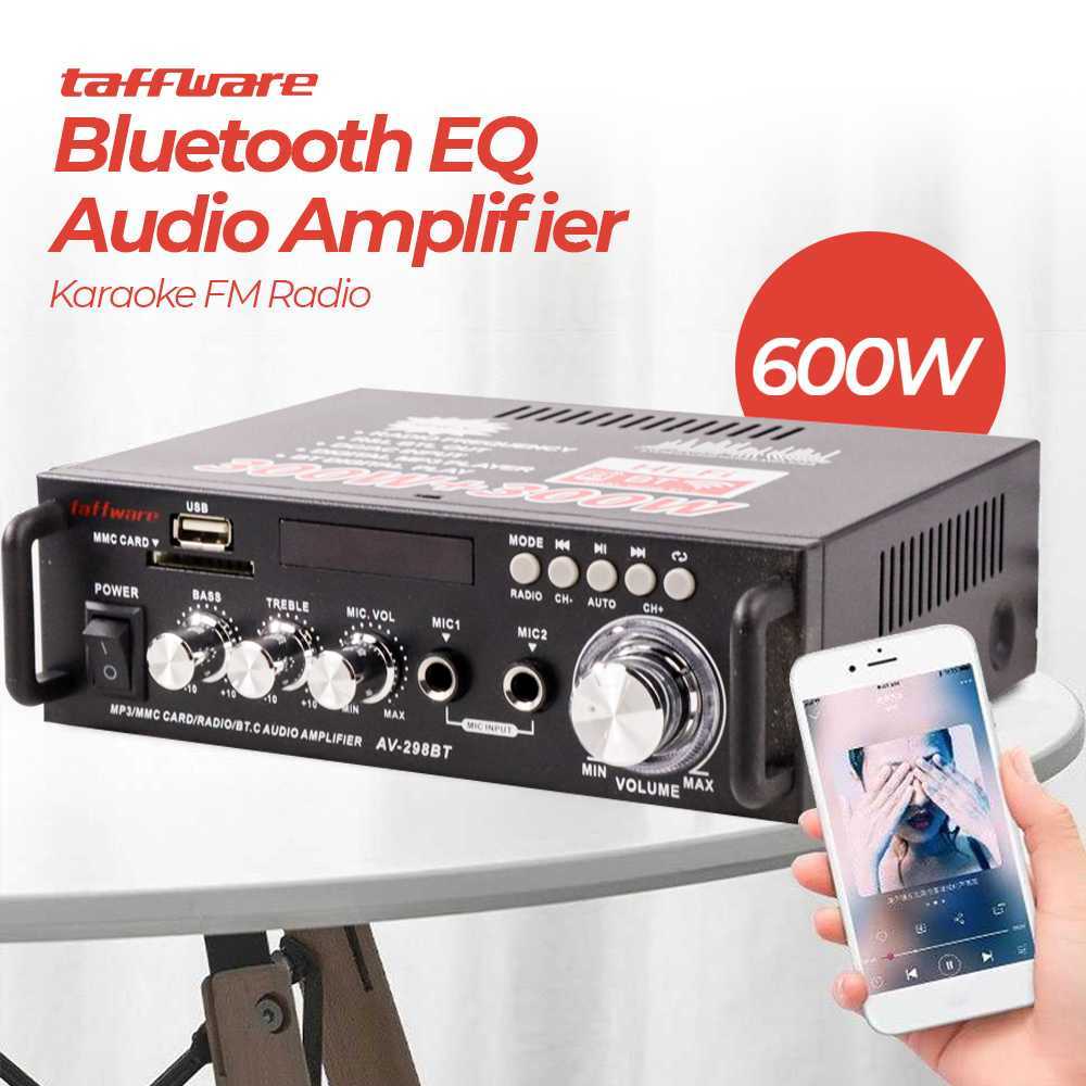 Taffware Bluetooth EQ Audio Amplifier Karaoke Home Theater FM 600W - AV-298BT - ELNK