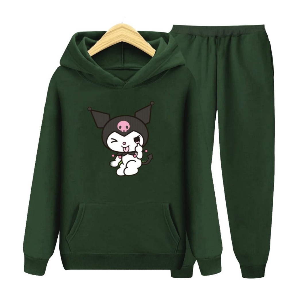 Setelan Sweater anak KUROMI /Baju Sweater Hoodie Anak