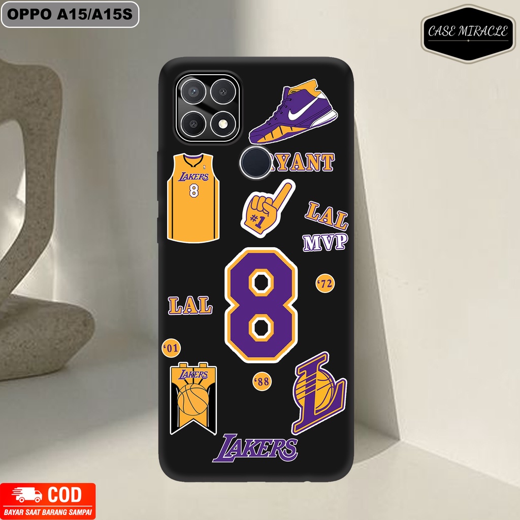 CM Case OPPO A15 / A15S  Softcase Lentur Warna Hitam Macaron Protector Lensa Kamera Kaca  [ NBA ] Ke