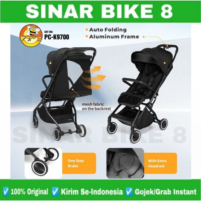 Kereta Korong Anak Bayi Baby Stroller Pacific PC - K9700 Adjustable