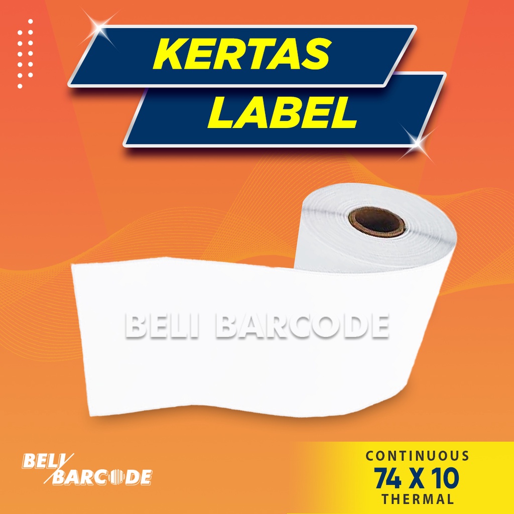 KERTAS LABEL BARANG/CETAK RESI 74X10 - 74MM X 10M THERMAL (CONTINUES) @200