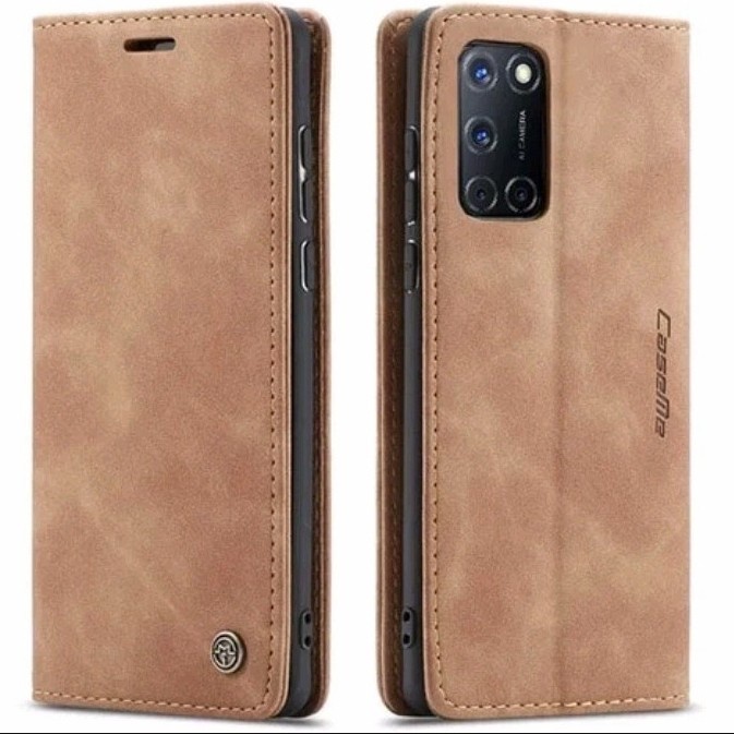 Oppo A52 2020  Flip Case Dompet Kulit Magnetik Mewah Slot kartu Berdiri