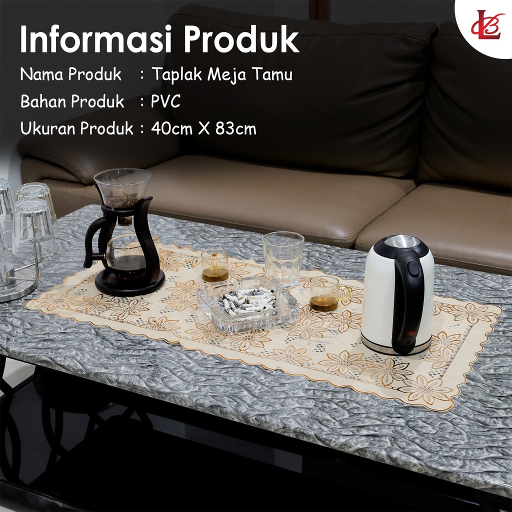 Taplak Meja Tamu Motif Bunga Anti Air Ukuran 40x83cm Bahan PVC Tebal Perlengkapan Dekorasi Rumah Import - D2 - 88_Blanketstore