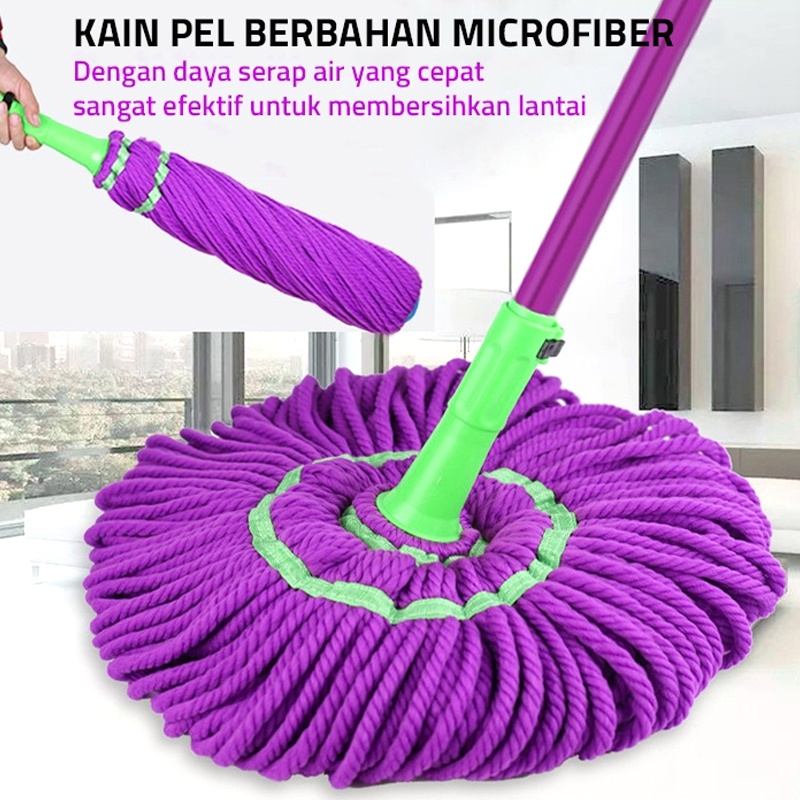 Borong Terkini Twist Mop Super Set Alat Pel Otomatis Peras Termurah BAYAR DITEMPAT - Twist Mop Set Alat Pel Otomatis