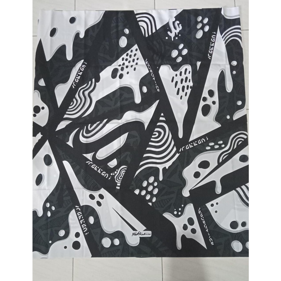 Sarung Rabbani Palestina Raga 2 110 Putih Hitam Motif Palestine style