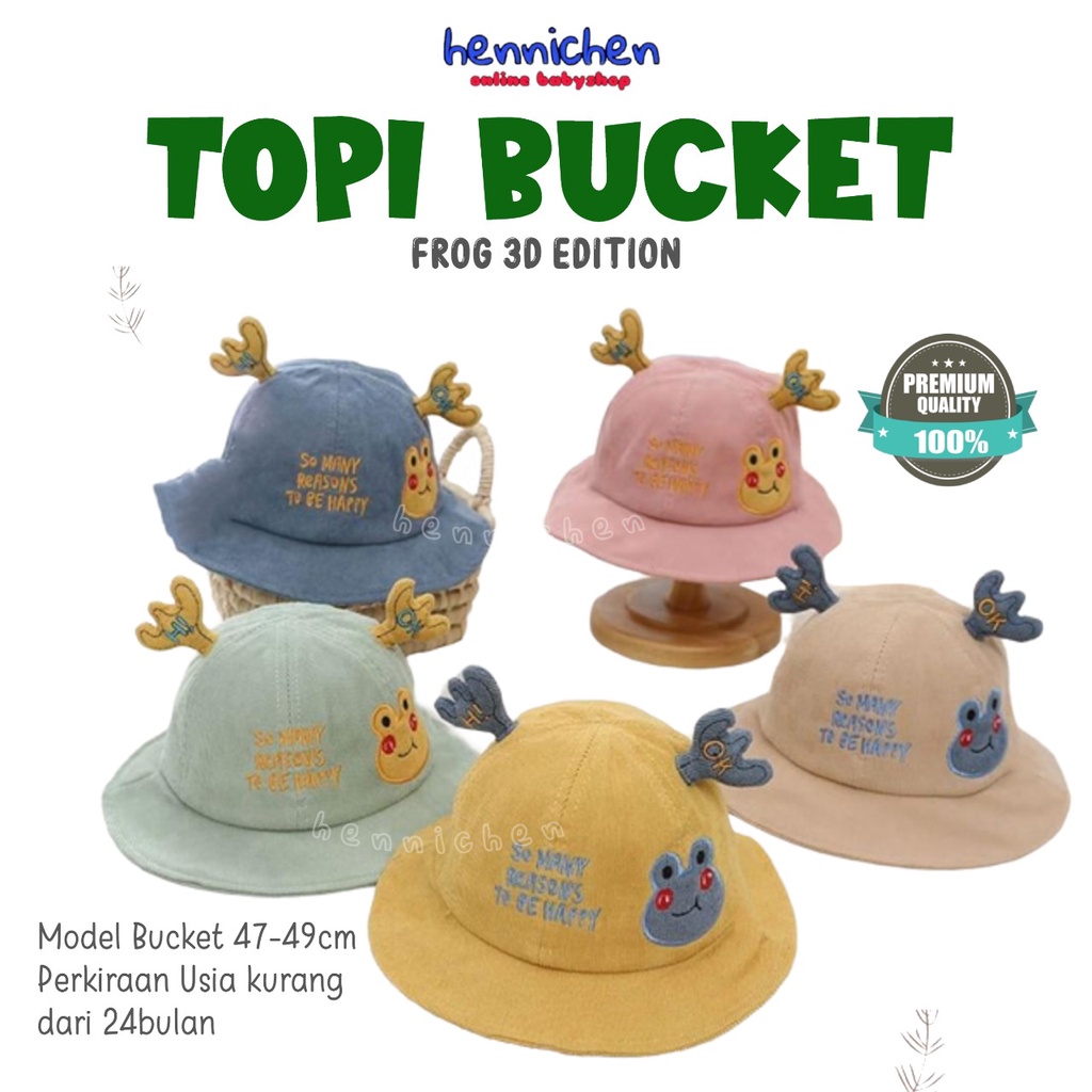 TOPI BUCKET FROG TOPI ANAK 3D HIGH QUALITY FASHION TOPI BUCKET ANAK CNA