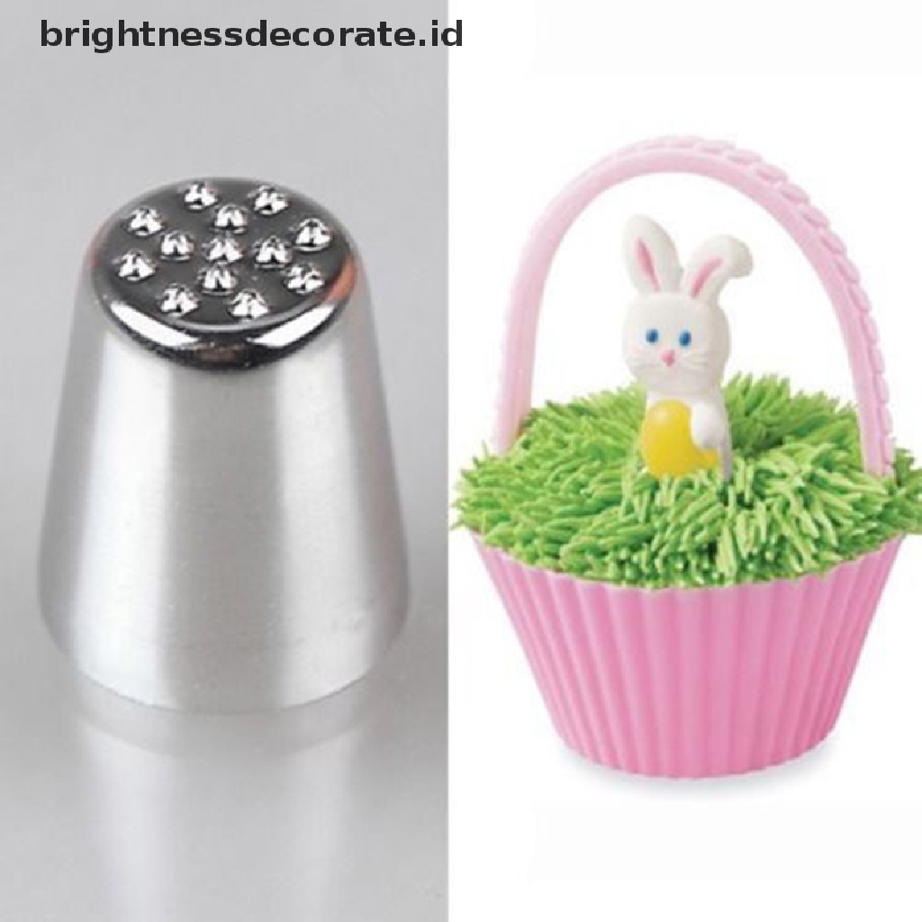 [Birth] Mode Baru Rumput Rambut Icing Piping Nozzle Kue Cupcake Decorag Tip Tools [ID]