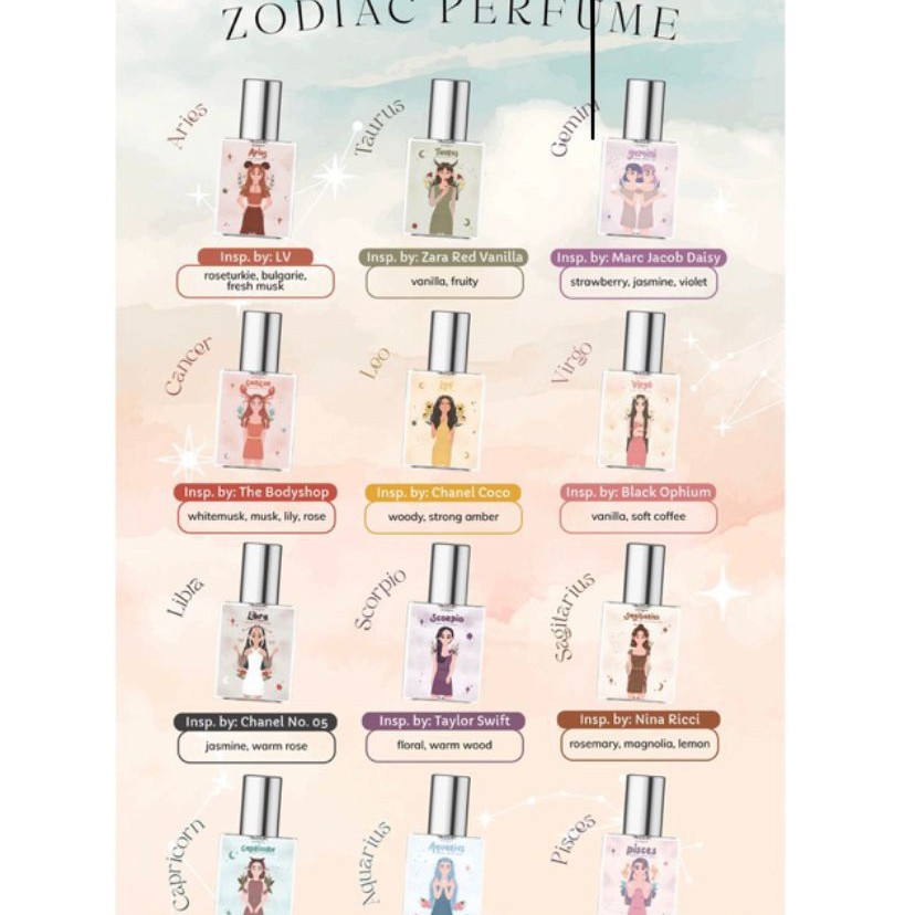 BPOM Geamoore 15ml [20PCS] Paket Parfume Addicted Series &amp; Zodiac Series Parfum Spray