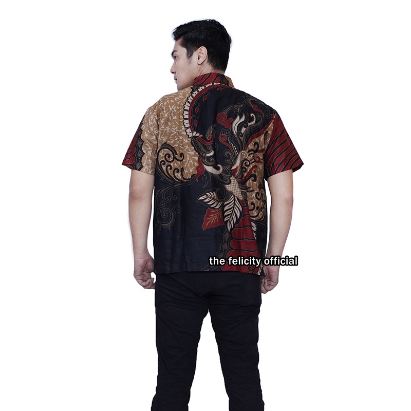 Batik Set Pakaian Couple Dress Wanita dan Atasan Kemeja Pria batik modern merapi