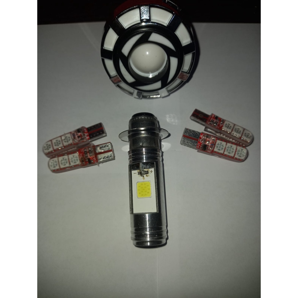 (PAKET HEMAT LAMPU VARIASI 3IN1) LAMPU UTAMA LED 2 SISI AC DC+LAMPU STOP REM PROJIE RAINBOW/KOTAK+4pcs LAMPU SEN JELLY KEDIP. UNIVERSAL MOTOR BEBEK DAN METIC