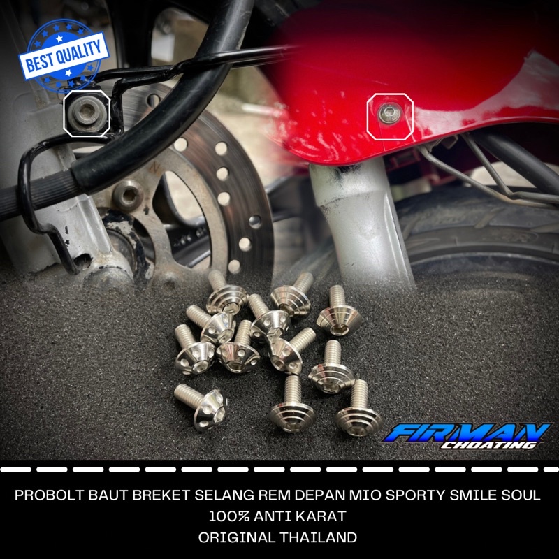 Probolt baut breket slang rem depan Mio sporty mio garnis mio soul (Harga 2biji)