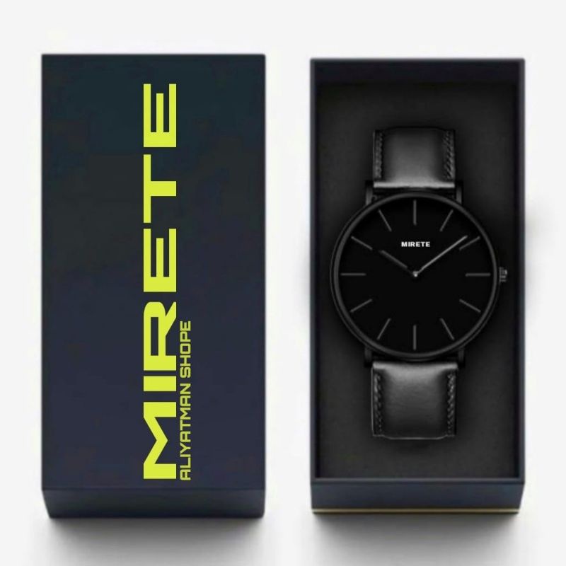 Jam Tangan Pria Kasual Strap Kulit Tahan Air | Jam Tangan Import Pria Analog Mewah Elegan Water Resistant Sesuai Foto Garansi Original Free Batrai