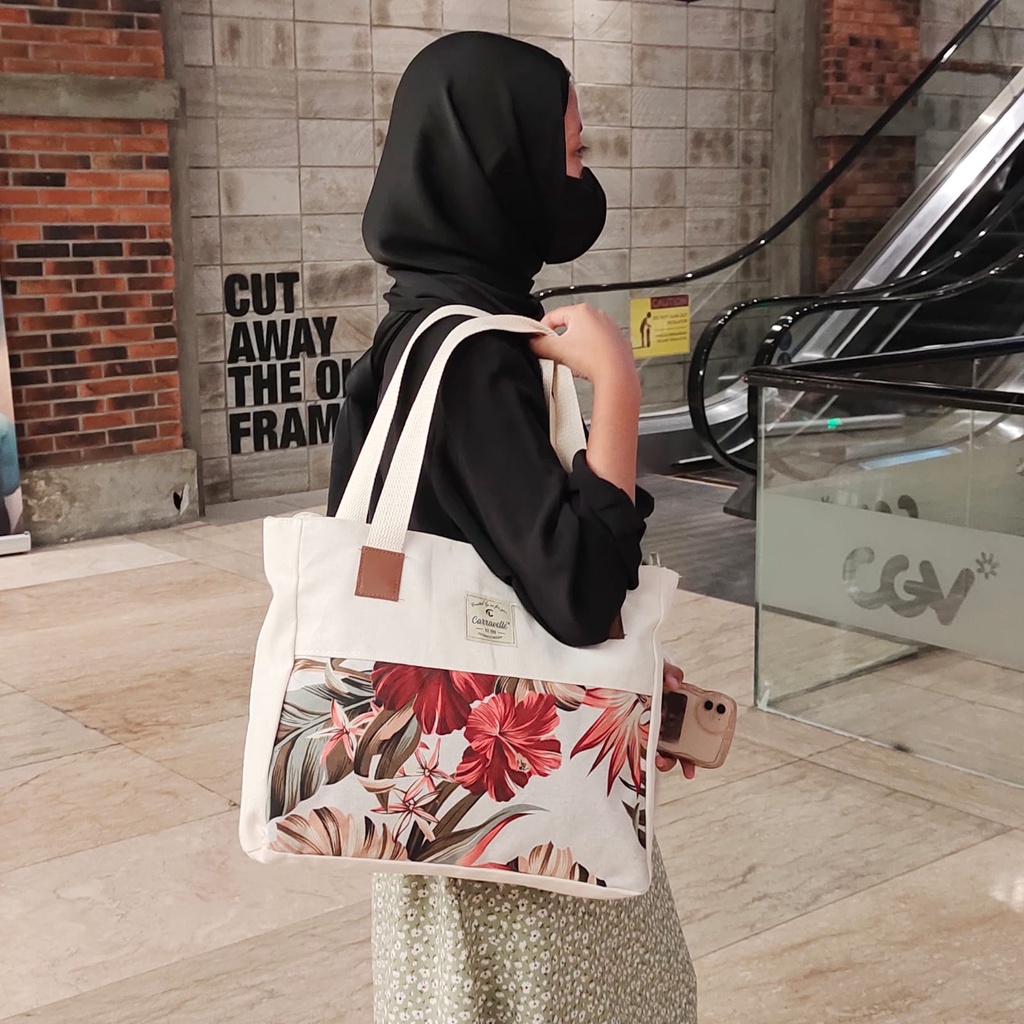 CARRAVELLE TOTEBAG RESLETING TAS KANVAS  UNTUK KULIAH BELANJA SEMINAR SOUVENIR BISA CUSTOM SABLON