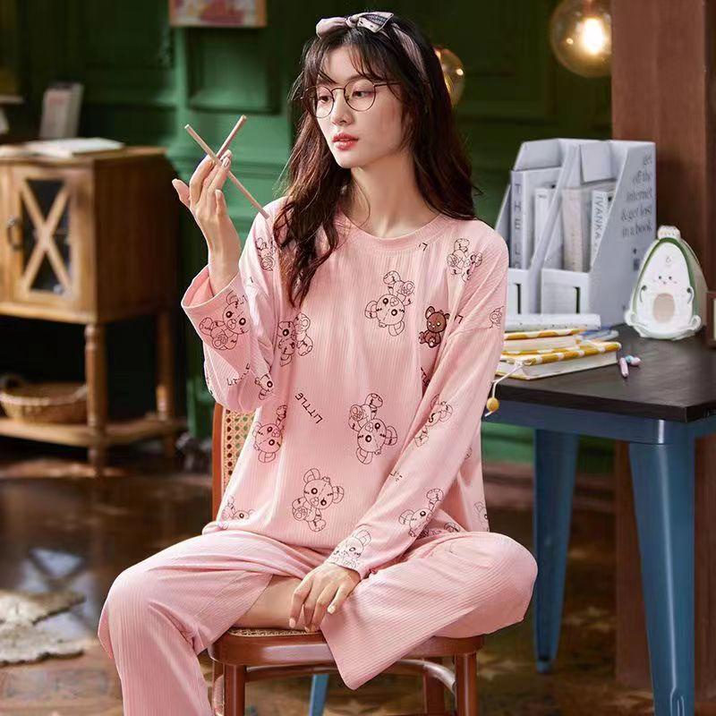 NF Setelan Baju tidur  piyama lengan pendek celana panjang / Baju tidur kaos import korean style