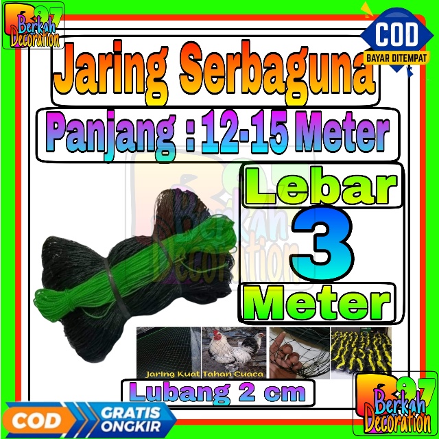 Jaring Pagar Ayam 3 meter / Jaring Lubang Kecil /Jaring Kandang /Jaring Burung / Jaring Taman