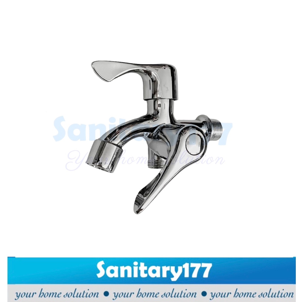 Keran air Cabang Engkol Minimalis murah DB- Kran Air kloset clsoet Double Engkol Kran Shower dua faucet two way /K30