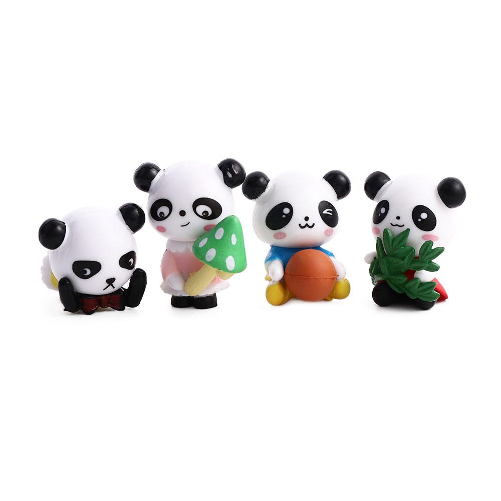 LANFY Micro Landscape Patung Hewan Lucu Pot Landscape DIY Kerajinan Pemandangan Dekorasi Miniatur Patung Buah Model Panda