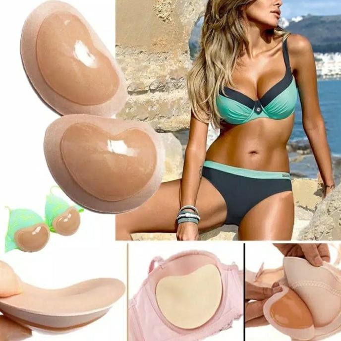 JB SILICONE BRA PAD BIKINI PUSH UP BRA TEMPEL PENAMBAH CUP BH SILIKON - Beige